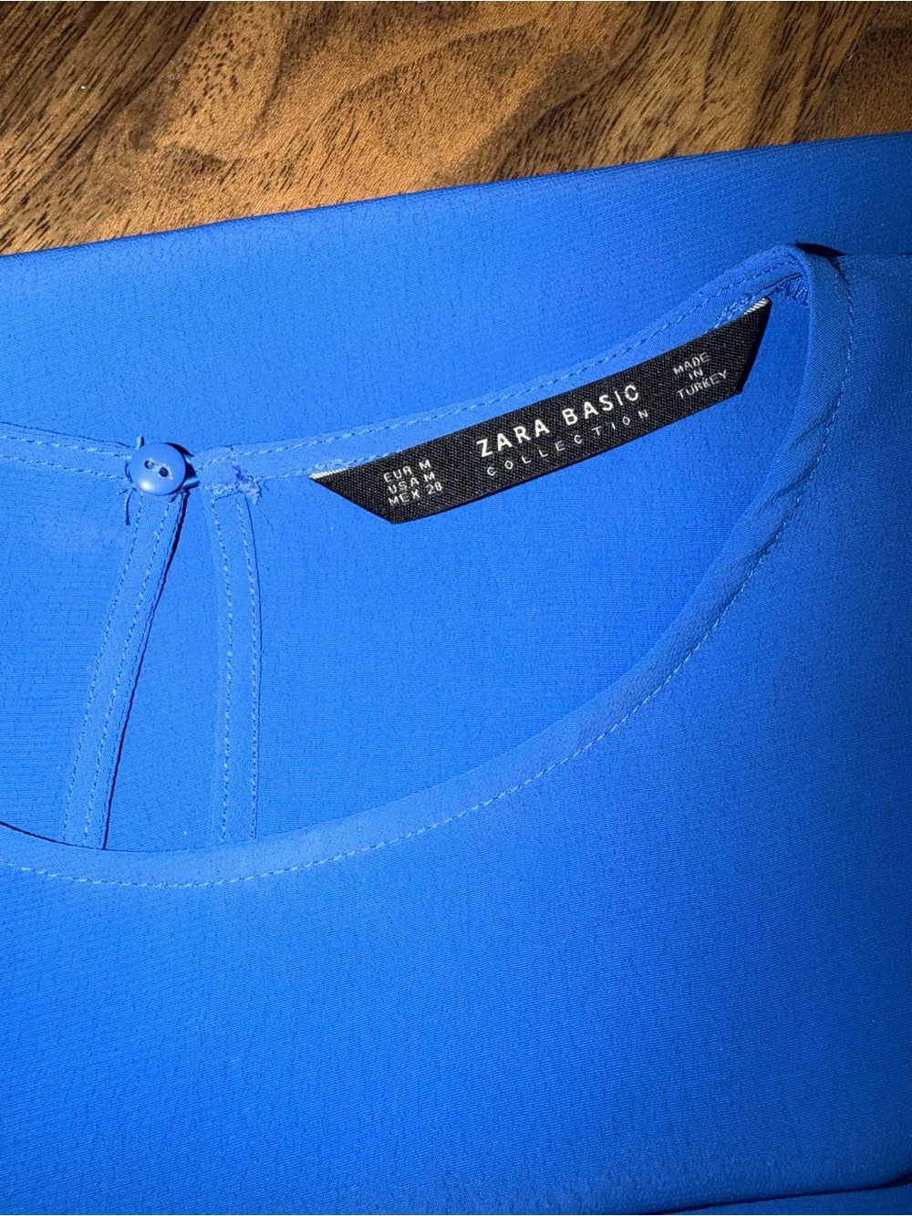 Zara Blue Ruffle Bell-Sleeve Blouse - Picture 2 of 5